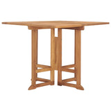 Folding Garden Dining Table 90x90x75 cm Solid Teak Wood - Side View