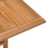 Folding Garden Dining Table 90x90x75 cm Solid Teak Wood - Rear View