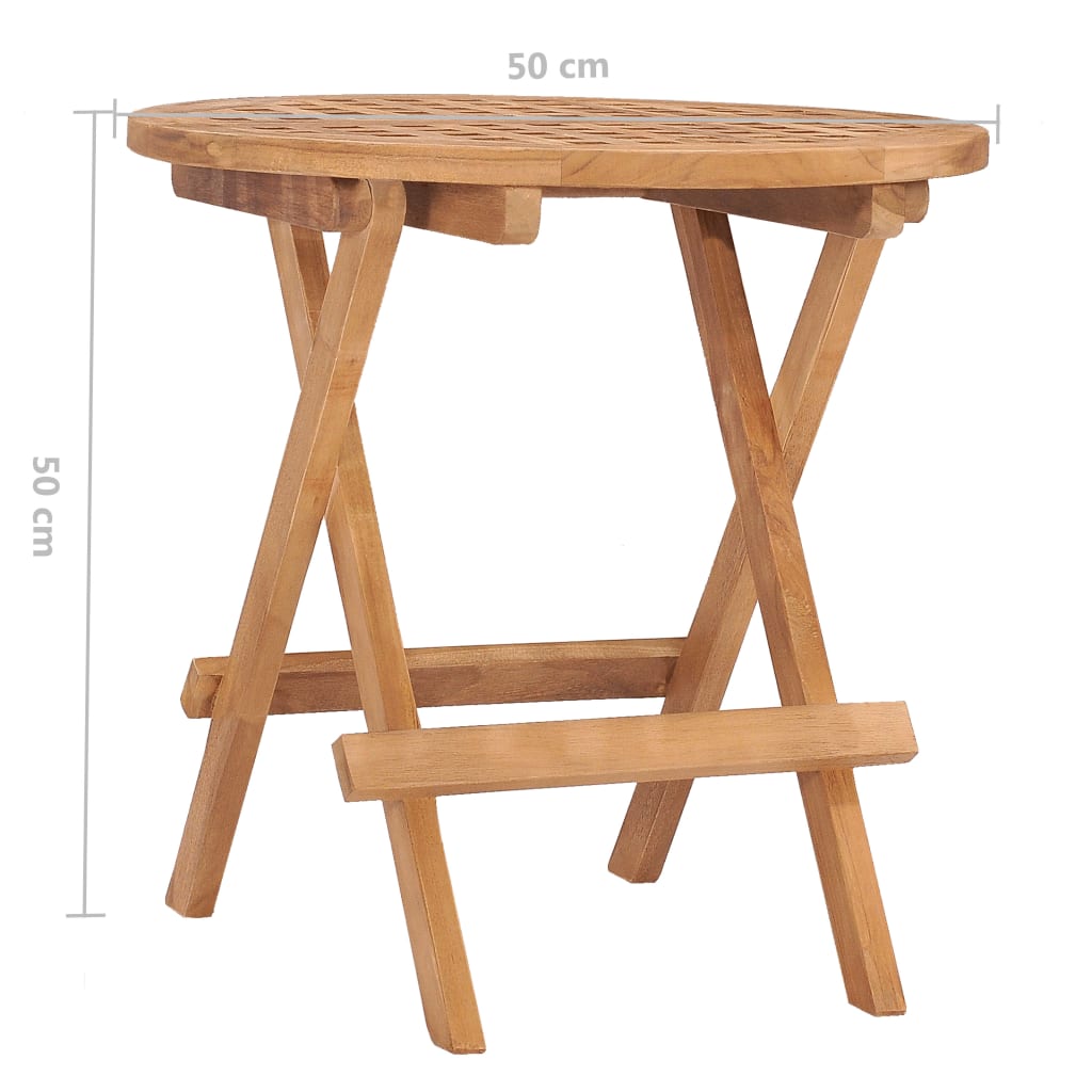 3 Piece Folding Outdoor Dining Set Solid Wood Teak