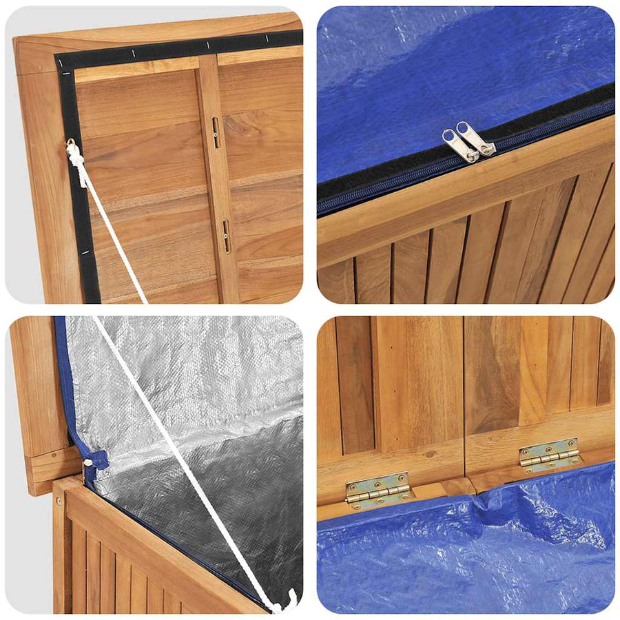 Garden Storage Box 90x50x58 cm Solid Teak Wood