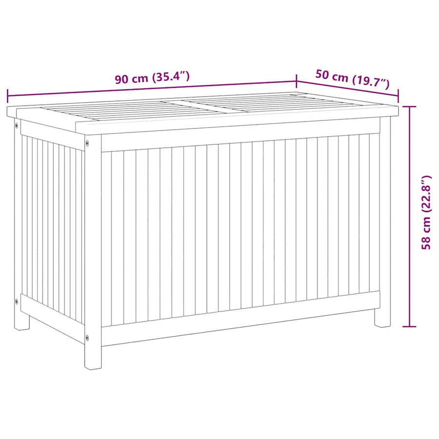 Garden Storage Box 90x50x58 cm Solid Teak Wood