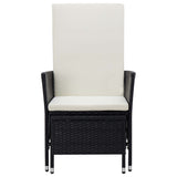 3 Piece Garden Lounge Set with Cushions Poly Rattan Black