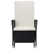 3 Piece Garden Lounge Set with Cushions Poly Rattan Black - Top-Down View