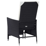 3 Piece Garden Lounge Set with Cushions Poly Rattan Black - Close-Up Angle