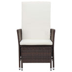 3 Piece Garden Lounge Set with Cushions Poly Rattan Brown