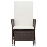 3 Piece Garden Lounge Set with Cushions Poly Rattan Brown - Top-Down View
