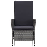 3 Piece Garden Lounge Set with Cushions Poly Rattan Grey - Top-Down View
