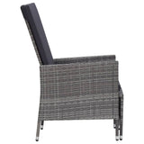 3 Piece Garden Lounge Set with Cushions Poly Rattan Grey