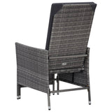 3 Piece Garden Lounge Set with Cushions Poly Rattan Grey - Close-Up Angle