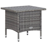 3 Piece Garden Lounge Set with Cushions Poly Rattan Grey - Low Angle