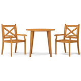 3 Piece Garden Dining Set Solid Wood Acacia