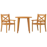 3 Piece Garden Dining Set Solid Wood Acacia