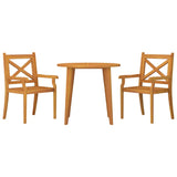 3 Piece Garden Dining Set Solid Wood Acacia - Side View