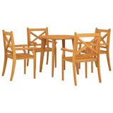 5 Piece Garden Dining Set Solid Wood Acacia - Side View