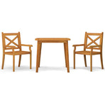 3 Piece Garden Dining Set Solid Wood Acacia