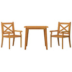 3 Piece Garden Dining Set Solid Wood Acacia