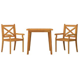 3 Piece Garden Dining Set Solid Wood Acacia - Side View