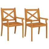 3 Piece Garden Dining Set Solid Wood Acacia - Close-Up Angle
