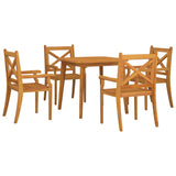 5 Piece Garden Dining Set Solid Wood Acacia - Side View