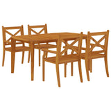 5 Piece Garden Dining Set Solid Wood Acacia