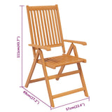5 Piece Garden Dining Set Solid Acacia Wood - Extra Image