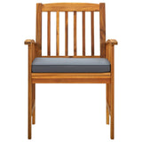 3 Piece Garden Dining Set with Cushions Solid Acacia Wood - Rear View