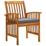 5 Piece Garden Dining Set with Cushions Solid Acacia Wood