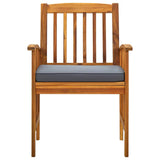 5 Piece Garden Dining Set with Cushions Solid Acacia Wood - Rear View