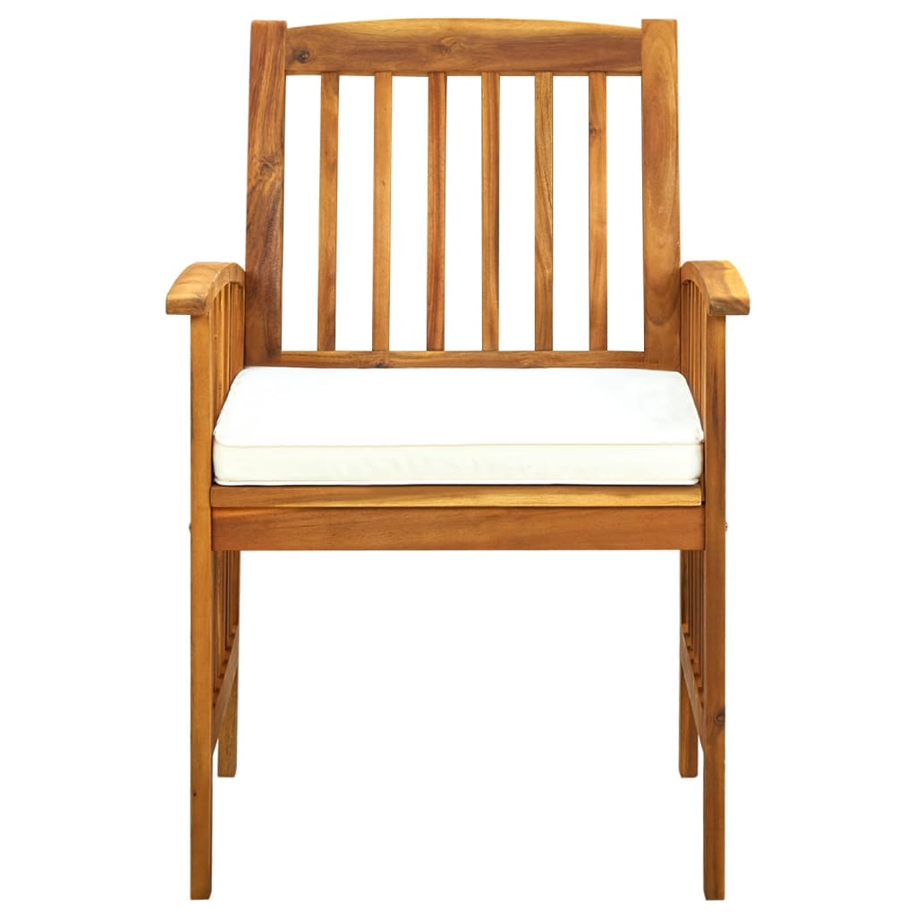 7 Piece Garden Dining Set with Cushions Solid Acacia Wood