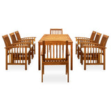9 Piece Garden Dining Set with Cushions Solid Acacia Wood