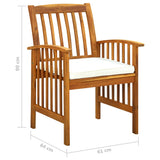 9 Piece Garden Dining Set with Cushions Solid Acacia Wood