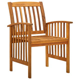 7 Piece Garden Dining Set with Cushions Solid Acacia Wood - Close-Up Angle