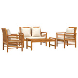 4 Piece Garden Lounge Set with Cushions Solid Wood Acacia - Side View