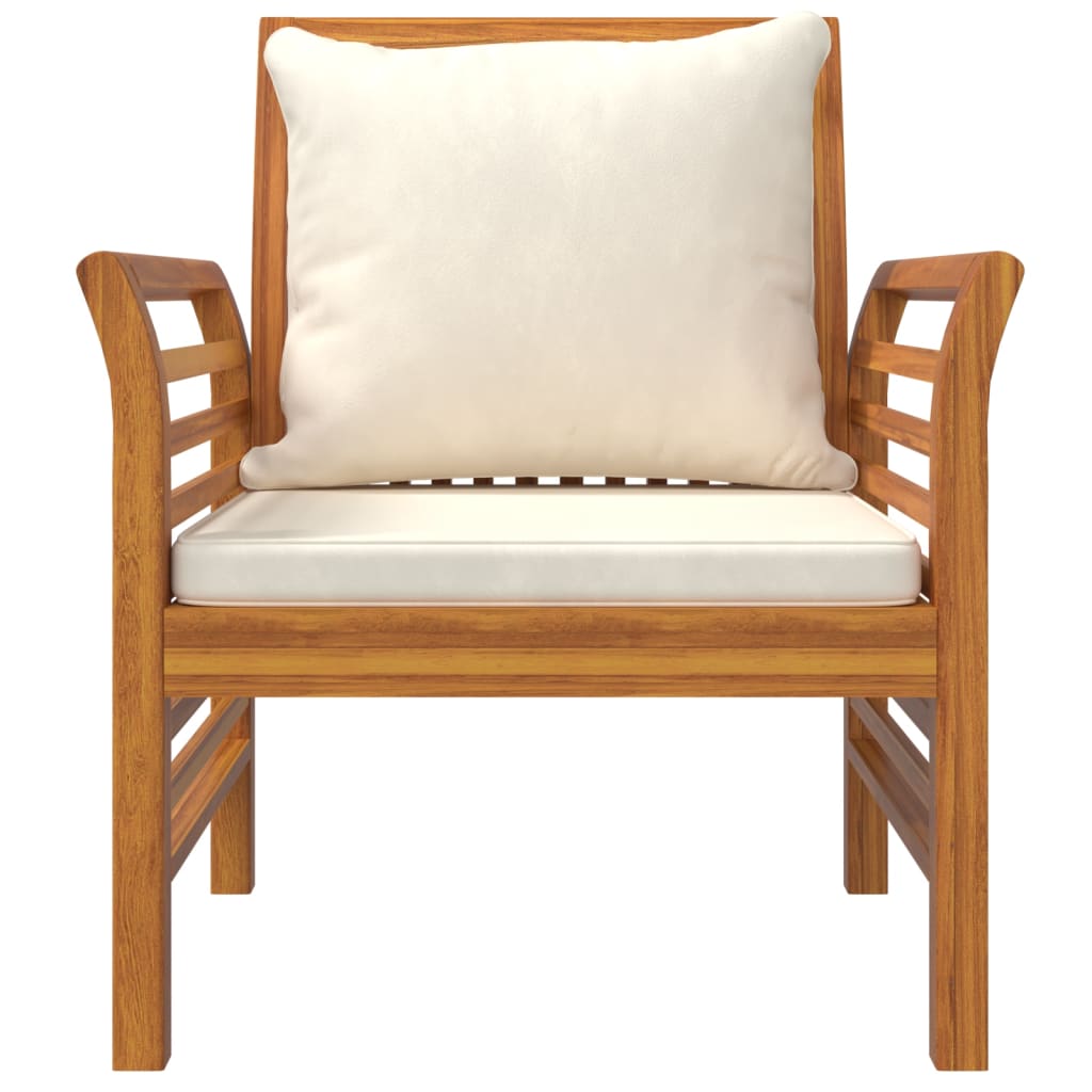 4 Piece Garden Lounge Set with Cushions Solid Wood Acacia