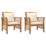 4 Piece Garden Lounge Set with Cushions Solid Wood Acacia