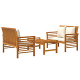 3 Piece Garden Lounge Set with Cushions Solid Wood Acacia - Side View