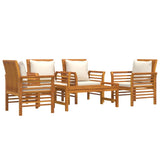 5 Piece Garden Lounge Set with Cushions Solid Wood Acacia - Side View