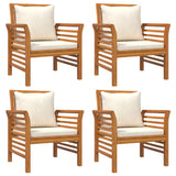 5 Piece Garden Lounge Set with Cushions Solid Wood Acacia - Rear View