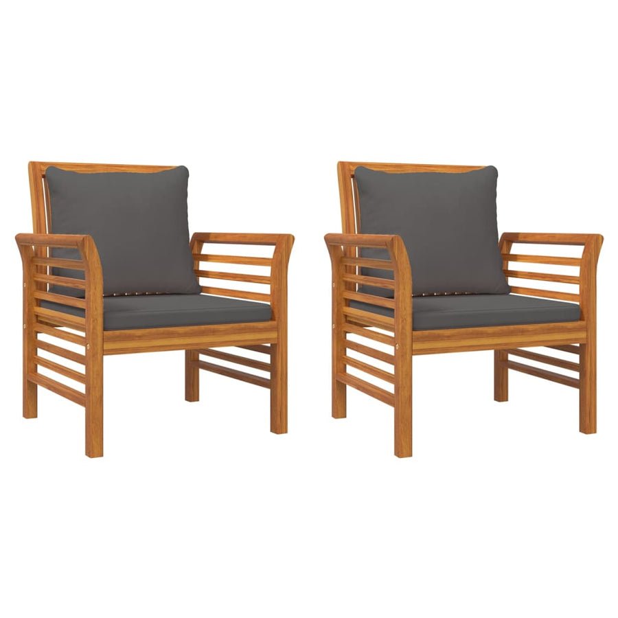 5 Piece Garden Lounge Set with Cushions Solid Wood Acacia
