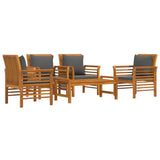 5 Piece Garden Lounge Set with Cushions Solid Wood Acacia