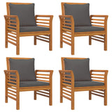 5 Piece Garden Lounge Set with Cushions Solid Wood Acacia - Rear View
