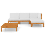 5 Piece Garden Lounge Set with Cushions Solid Acacia Wood - Side View