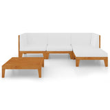 5 Piece Garden Lounge Set with Cushions Solid Acacia Wood - Side View