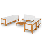 9 Piece Garden Lounge Set with Cushions Solid Acacia Wood