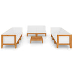 9 Piece Garden Lounge Set with Cushions Solid Acacia Wood