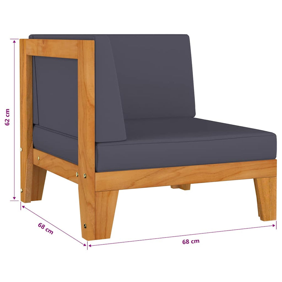 6 Piece Garden Lounge Set with Cushions Solid Acacia Wood