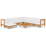 9 Piece Garden Lounge Set with Cushions Solid Acacia Wood - Front View