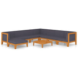 9 Piece Garden Lounge Set with Cushions Solid Acacia Wood