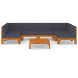 7 Piece Garden Lounge Set with Cushions Solid Acacia Wood - Side View
