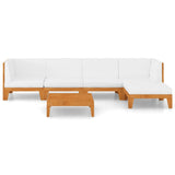 6 Piece Garden Lounge Set with Cushions Solid Acacia Wood - Side View